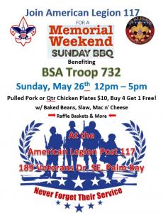 2024 BSA Troop 732 Memorial Weekend BBQ